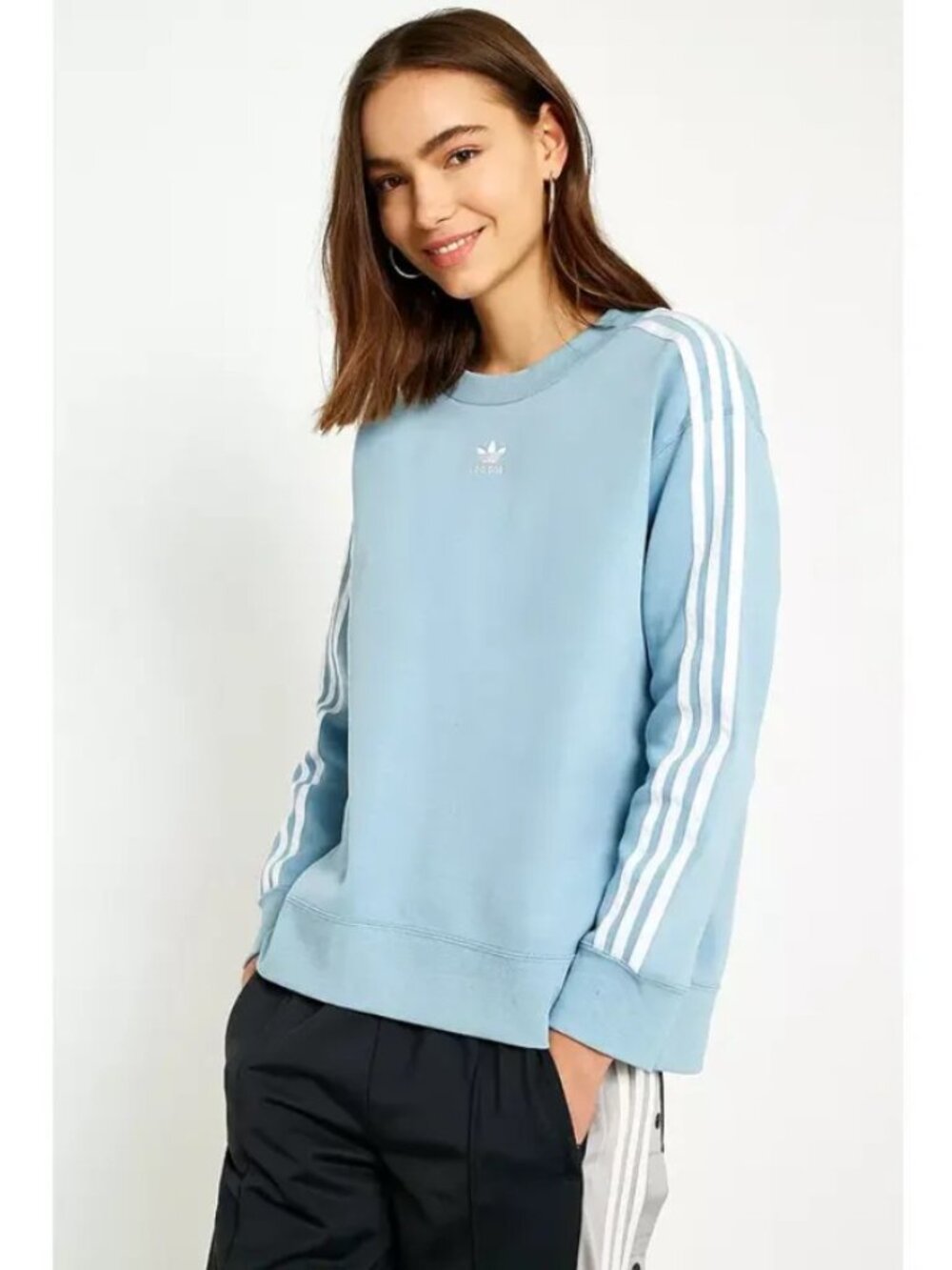 Adidas ORIGINALS 3-Stripes Crewneck Sweatshirt *Like New*, Blue - Size M